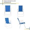 Oxford Cloth Iron Outdoor Beach Chair Blue