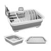 1pc Dish Drying Rack; Foldable Dish Rack For Kitchen Counter; Large Dish Drainers Utensil Holder For Soup Bowls; Dinner Plates