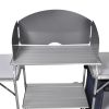 Foldable Camping Kitchen Unit with Windshield Aluminum