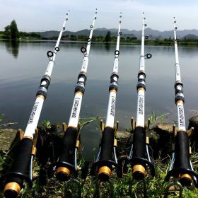 2.1M -3.6M Carp Fishing Rod Feeder Hard FRP Carbon Fiber Telescopic Fishing Rod Fishing Pole (Option: White-2.4)