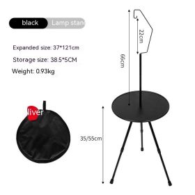 Outdoor Camping Folding Aluminum Alloy Tripod Table (Option: Black Bag Lamp Holder)