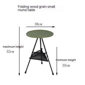 Outdoor Camping Folding Aluminum Alloy Tripod Table (Option: Green Net Drawstring Bag)